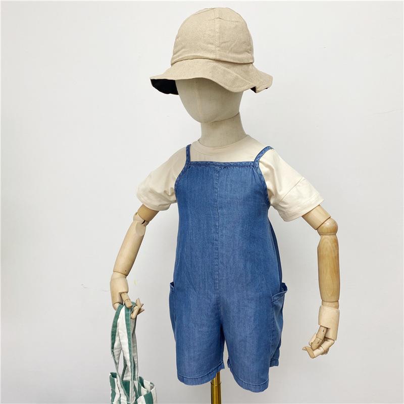 キッズ 吊り帯 ショートパンツ 男の子 女の子 夏用 綿 デニム 接触冷感 柔らかい ...