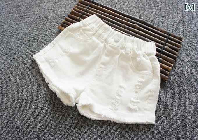 女児用 牛仔 ショートパンツ キッズ 熱パン デニム 綿素材 中腰 伸縮性 柔軟 春夏 ...