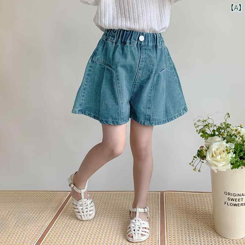 女児 デニム ショートパンツ キッズ 女の子 夏用 牛仔 半ズボン 綿素材 柔軟 加工 ...