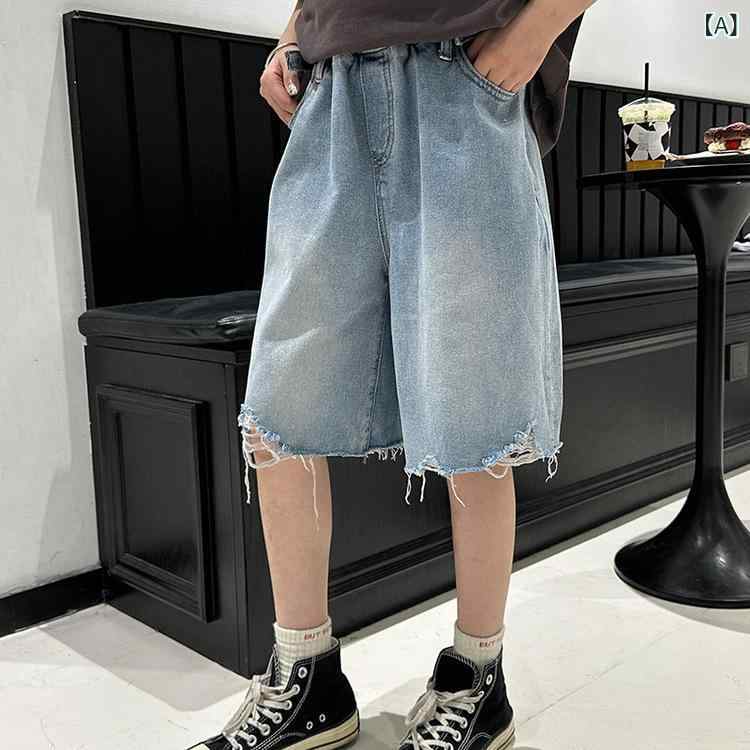 女児 デニム ショートパンツ キッズ 女の子 夏用 綿素材 薄手 5分丈 中腰 ゆったり...