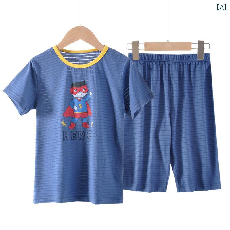 キッズ 男の子 女の子 短袖 セットアップ 竹節綿 吸湿速乾 透気性 薄手 柔軟 コットン100% ホームウェア ルームウェア 寝間着 夏 春夏 秋 冬 通年 かわいい カードプリント スポーツ 田園 カジュアル 100cm 110cm 120cm 13