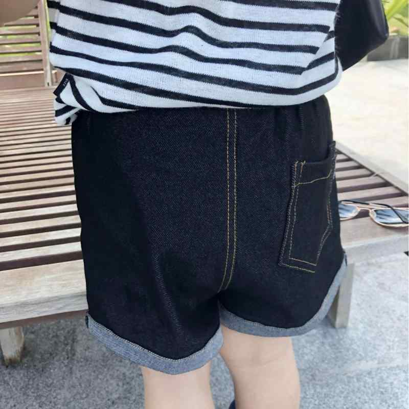 男の子 ベビー 短パン 牛仔 夏用 薄手 綿 伸縮性 開き 基本款 柔らかい 純色 中腰 ゴム腰 男児用 子供服 デニム 軽量 通気性 普段使い 白 黒 ネイビー