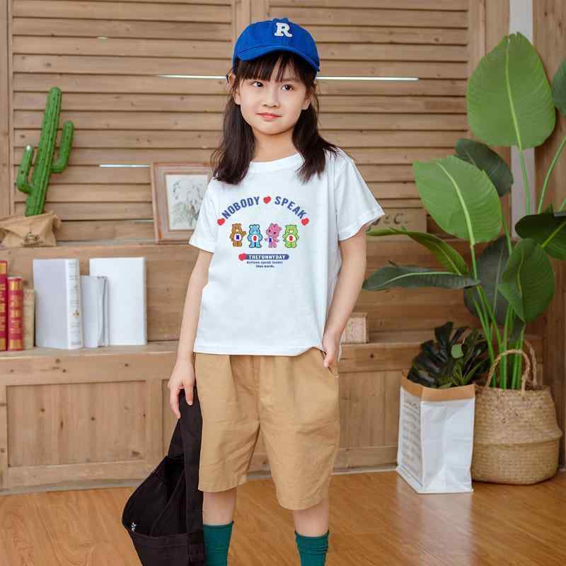 女の子 Tシャツ 子供服 半袖 トップス 夏 綿100% 吸汗 柔らかい 丸首 かわいい カードプリント カラフルベア ピンク ブラック ホワイト イエロー グレー 無地 100cm 110cm 120cm 130cm 140cm 150cm 160cm