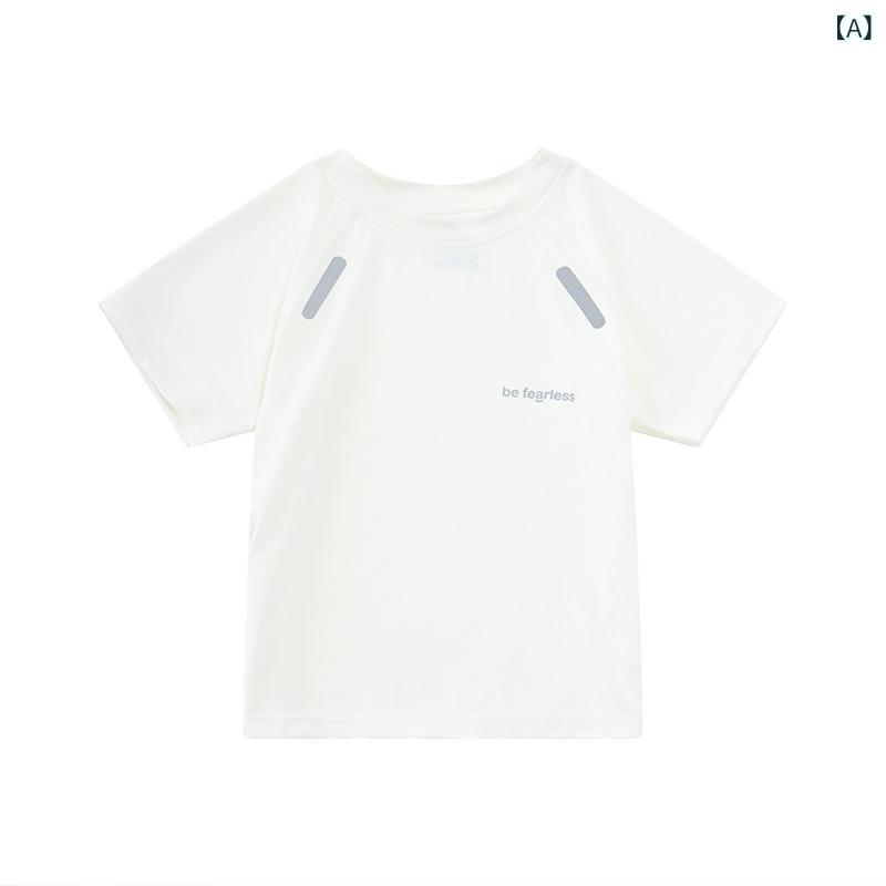 子供 短袖 Tシャツ メンズ レディース キッズ 3〜8歳 夏 春夏 接触冷感 吸湿速乾 メッシュ ネット生地 ポリエステル 柔らかい 軽量 純色 ホワイト ピンク ブルー グリーン パープル スポーツ アクティブ 日常使い 伸縮性 通気性 涼しい 快適