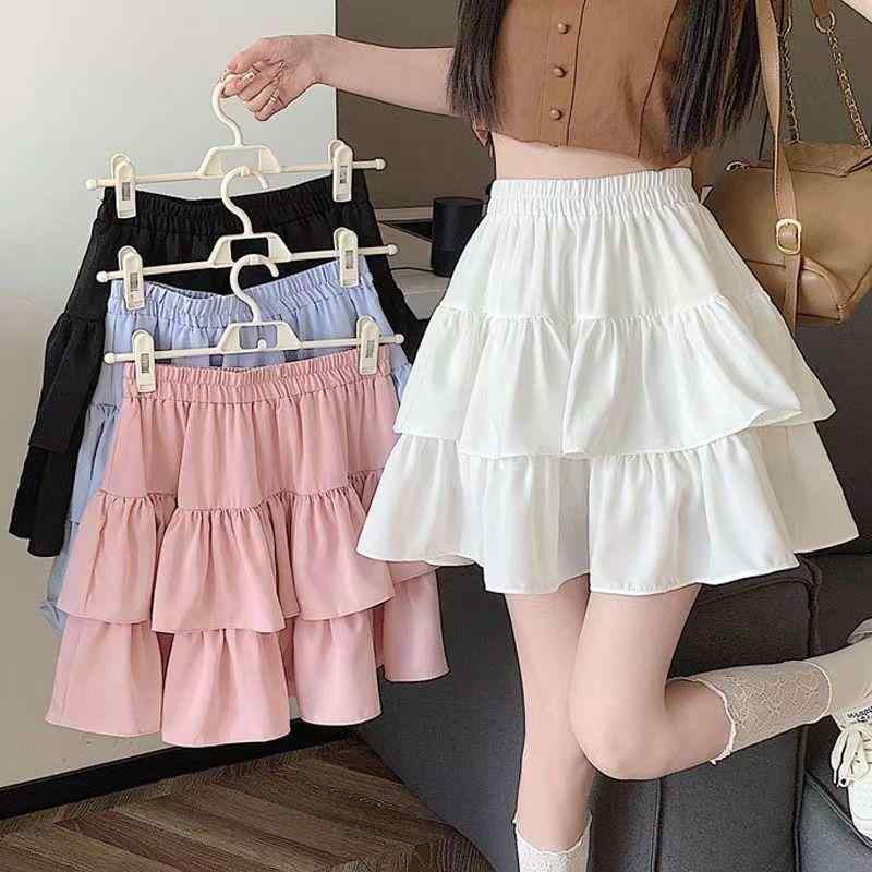 Suits, Tuxedos （Boys） - 女児 スカート 半身裙 子供 高腰 女の子 プリンセス スカート 学院風 JK風 かわいい Aライン フレア スカート 綿混紡 ポリエステル 柔らかい 素材 米白 ピンク ブラック 通年 普段使い 伸縮性 軽量 安全 快適 ミドル 大きめ サイズ 110