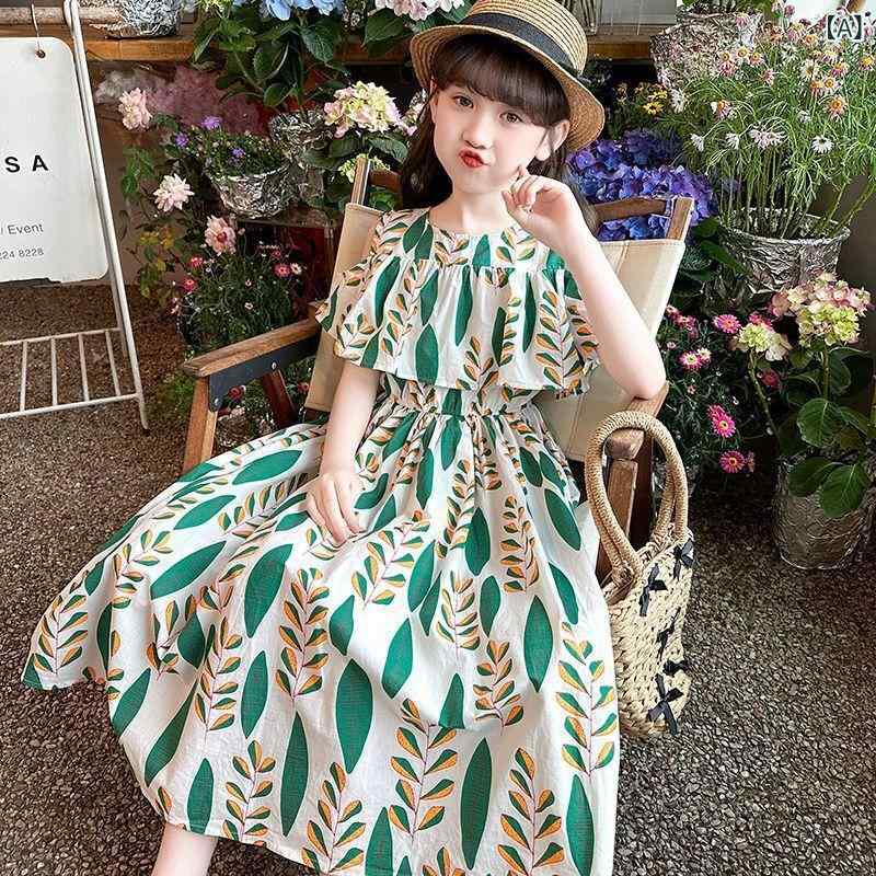 女児 ワンピース 子供 女の子 夏 春夏 無袖 Aライン 綿混紡 柔らか素材 甘め 花柄...
