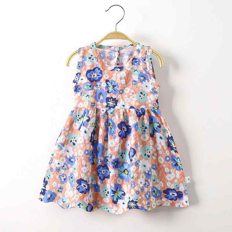 女児 ワンピース 夏 プリンセス ドレス 女の子 子供服 幼児 1-3歳 接触冷感 綿 再生繊維 Aライン プリント ドット柄 花柄 かわいい ポルカドット フラワー プリント ブルー グレー ホワイト グリーン パープル ブラック フルーツ 柄 桜 チ