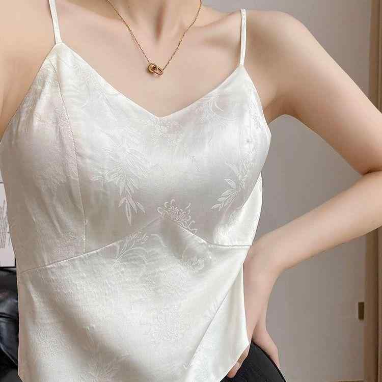 キャミソール レディース 吊り帯 背中開き 中華風 ショート丈 インナー トップス 綿ポリエステル 花柄 刺繍 花卉 植物柄 無地 ホワイト ブラック 白 黒 夏用 接触冷感 吸湿速乾 軽量 伸縮性 女性用 私服 普段使い 部屋着 通勤 肩紐 シングルス