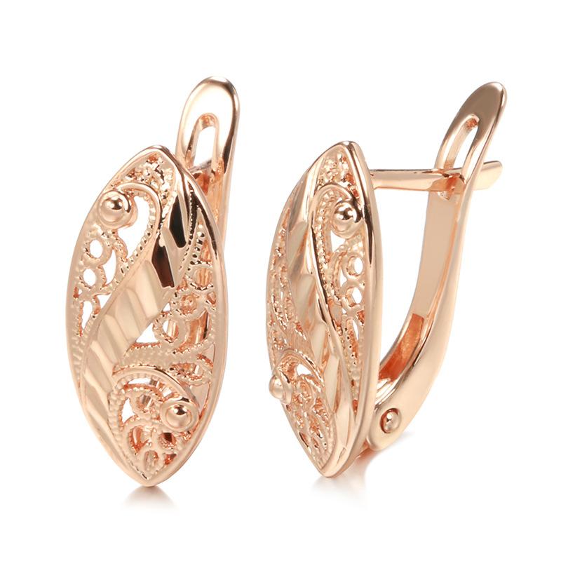 Tourmaline - ピアス イヤリング 女性用 秋冬 心形 花柄 レースアップ ローズゴールド ファッション シンプル スタイリッシュ 軽量 個性派 普段使い トレンド かわいい ギフト アクセサリー