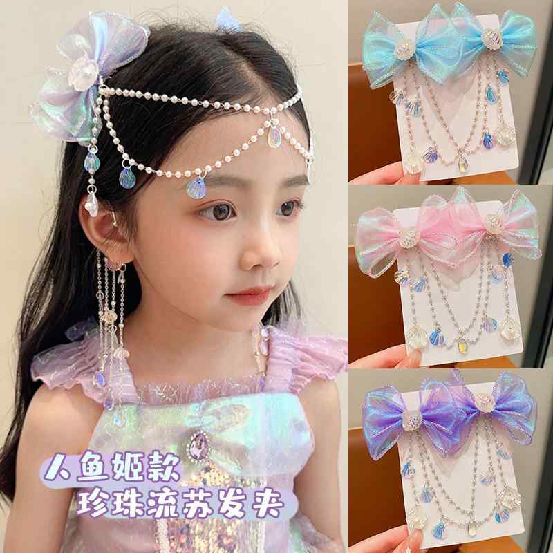 キッズ 女の子用 ハーフアップ ヘアアクセサリー プリンセス風 甘め ヘアクリップ ...