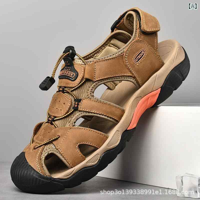 メンズサンダル 牛皮素材 ビーチサンダル メンズ 防水 ビーチシューズ メンズ 軽量 通気性 ビーチサンダル メンズ ラバーソール ビーチサンダル メンズ 調整可能 ビーチサンダル メンズ ダークブラウン ブラック ゴールド グリーン グレー ブルー ビ