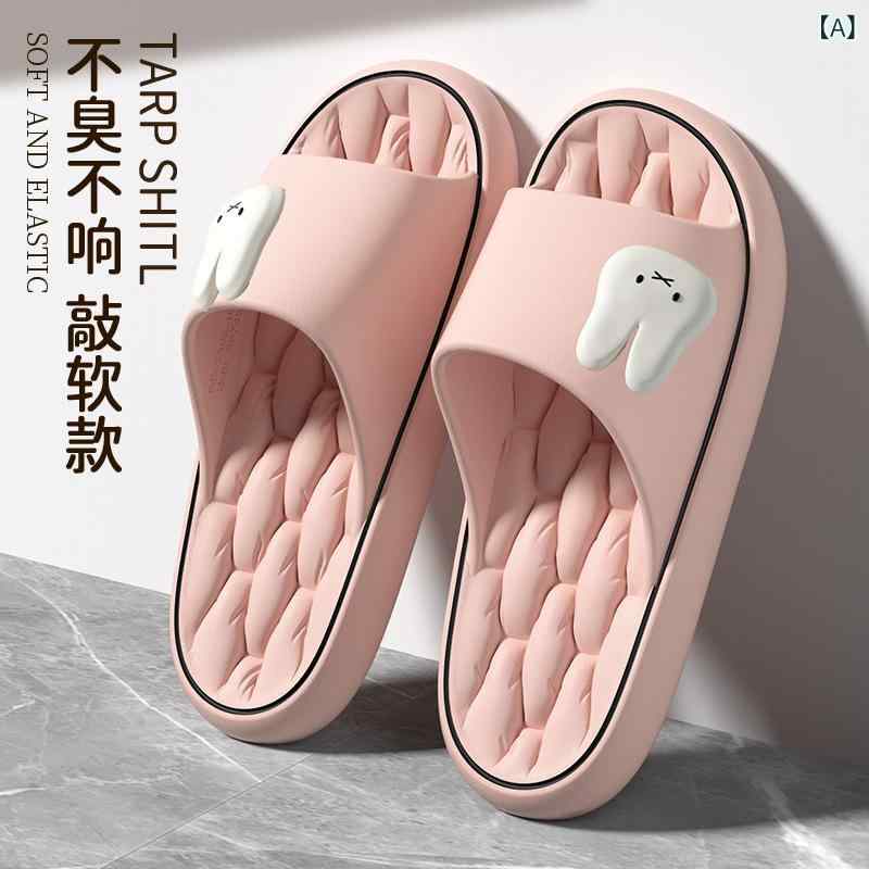 ユニセックス かわいい 動物柄 ルームシューズ 夏用 室内外 クールトゥ 防滑 EVA素材 耐磨 条紋デザイン 軽量 柔軟 通勤 普段使い ピン..