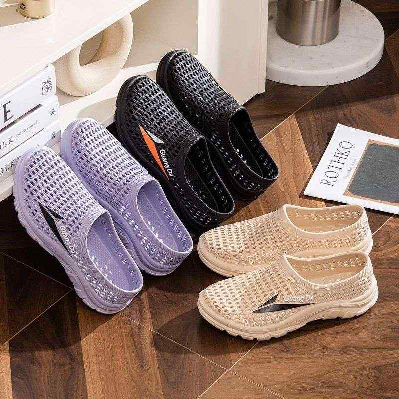 メンズ 洞洞靴 防水 防滑 厚底 耐磨 透気性 夏用 運動 沙滩 靴 カジュアル スタイル PVC 素材 ブラック グレー カーキ 軽量 履きやすい 屋外 履き物