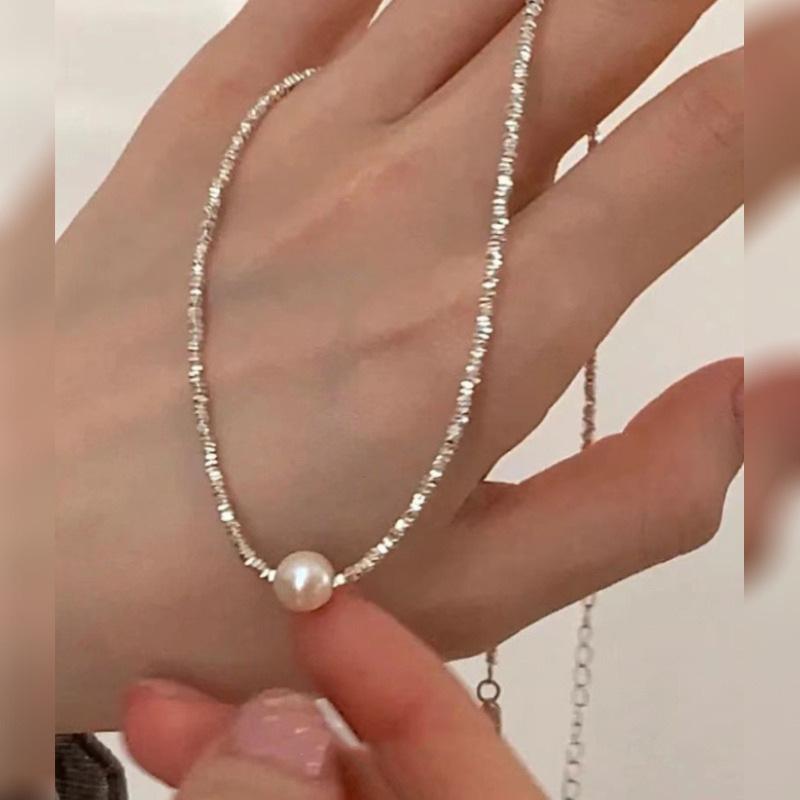 Orange - ネックレス 女性用 真珠 デザイン 十字チェーン 軽量 電気メッキ加工 幾何学 個性派 インスピレーション スタイル 鎖骨 チェーン ホワイト グレー 夏 アクセサリー ジュエリー ファッション アクセント シンプル かわいい 日常使い