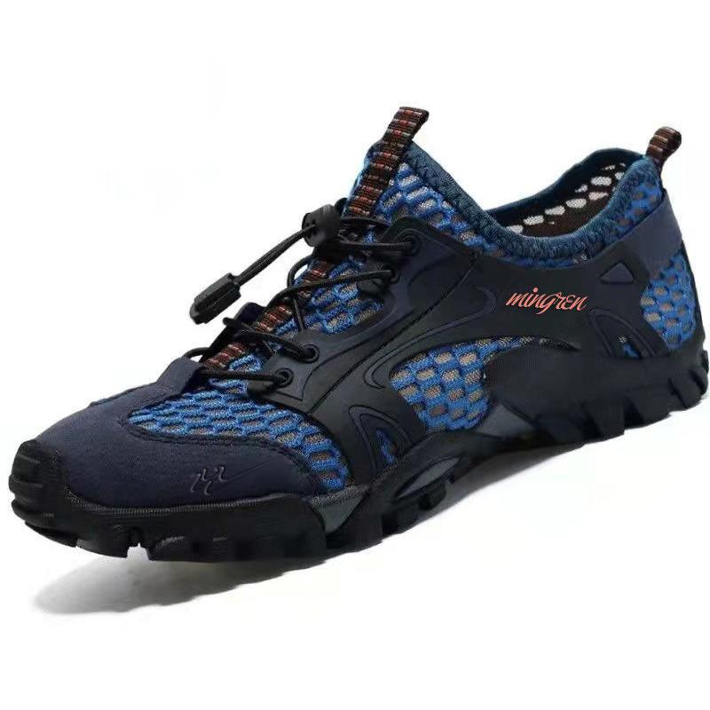 メンズ 夏季 登山 シューズ メンズサンダル 透気性 軽量 水陸両用 メッシュ 素材 トレッキング シューズ ハイキング シューズ バックパック 対応 メンズ スニーカー スタイル ブラック グレー ブラウン ブルー 調整可能 ストラップ 速乾 素材 ア