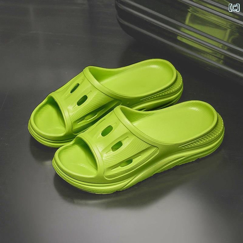 メンズ サンダル EVA素材 厚底 露趾 黒 紺 グリーン 春 夏 秋 軽量 柔軟 クッション ストリート ファッション 日常使い 屋外 歩行 快適 吸湿速乾 耐久性 シンプル デザイン ビーチ 散策 トラベル アクティブ