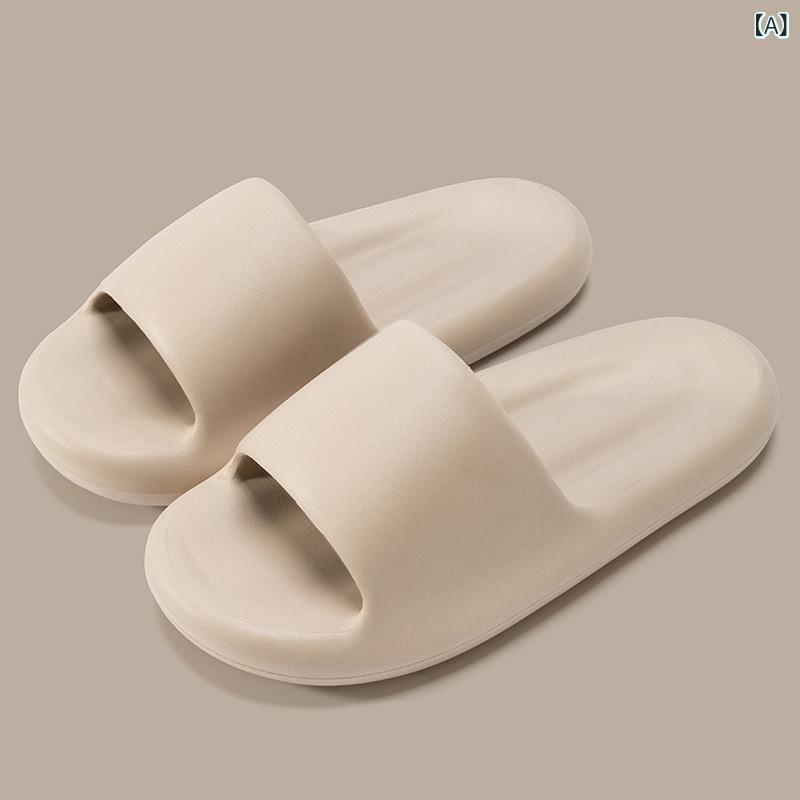サンダル 男女兼用 室内 静音 防滑 EVA 夏用 かわいい ふわふわ 軽量 柔らか クッション ピンク ホワイト ブラック クリーム イエロー グレー レッド 春夏 日常 部屋着 アウトドア 室内履き 通勤 普段使い