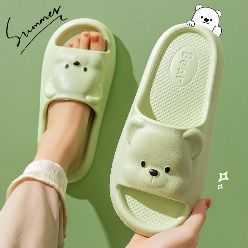 ルームサンダル 男女兼用 室内 浴室 洗澡用 防滑 EVA素材 厚底 耐磨 透気 接触冷感 クッション性 抗菌 かわいい 動物プリント ユニセックス カップル用 日常 部屋着 春夏 秋冬 通年 白色 ピンク グリーン グレー ベージュ ブラック ネイビー