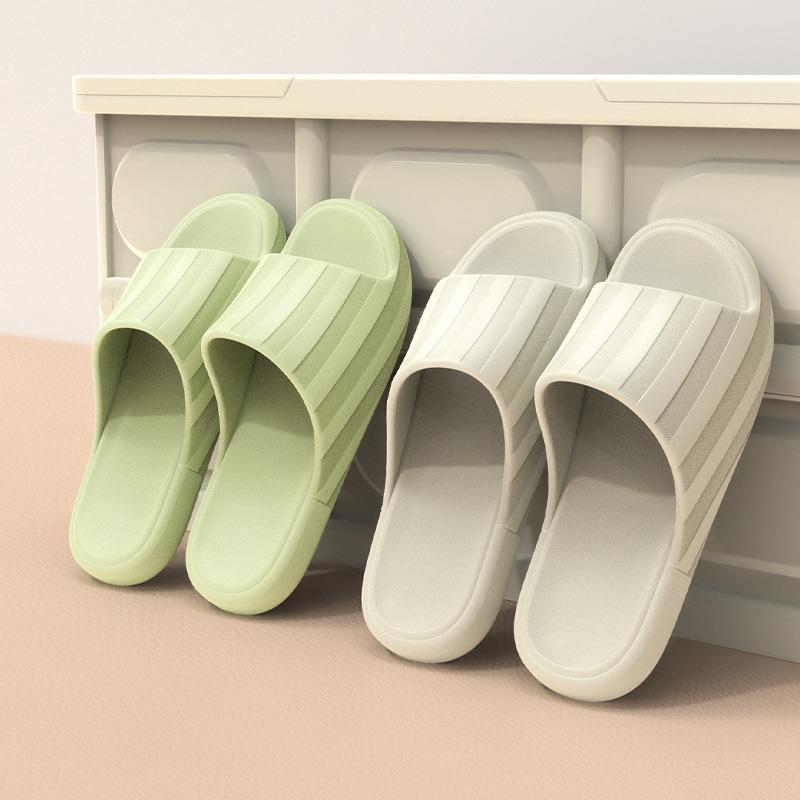 サンダル 男女兼用 条紋 厚底 防滑 減震 EVA素材 接触冷感 室内用 浴室用 通勤用 普段使い ユニセックス クッション性 軽量 丸トゥ フラットシューズ ピンク グリーン ネイビー ベージュ グレー ブラック ブラウン ユニセックスサンダル ホーム