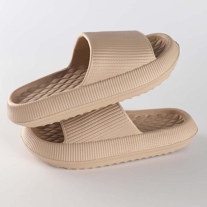 サンダル 男女兼用 EVA素材 厚底 4cm クッション インソール 夏用 室内 室内履き 耐久性 耐磨 透気性 軽量 快適 歩行 情侣 マッチング ペア セット カラーバリエーション ブラック ホワイト ピンク グリーン イエロー グレー ベージュ 2