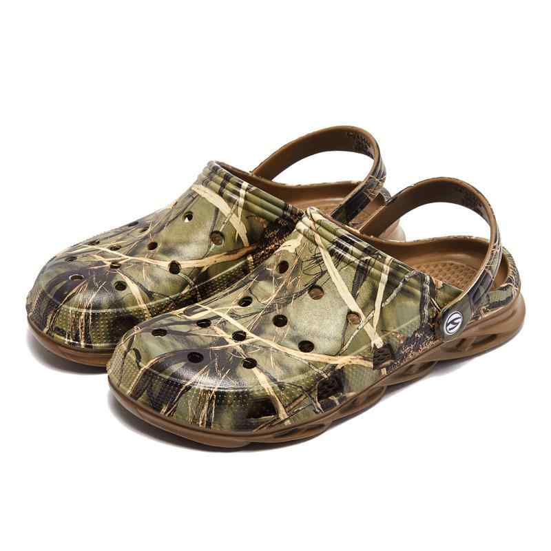 メンズ 洞洞サンダル 厚底 ビーチサンダル 防水 透気 EVA素材 丸トゥ 平底 夏用 黒 卡其 黒白 黒灰 粉白 彩虹染め 青年向け スポーツ ドライビング 普段使い 軽量 セットオン クロッグ風 砂浜スタイル