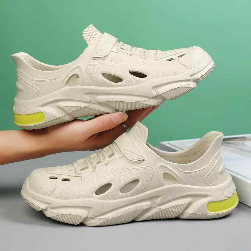 メンズサンダル 厚底 防水 防臭 防滑 EVA素材 透気性 夏季 ビーチ 屋外 アクアシューズ 超臨界高弾性 ローマスタイル 黒 卡其 灰色 白色 軽量 快適