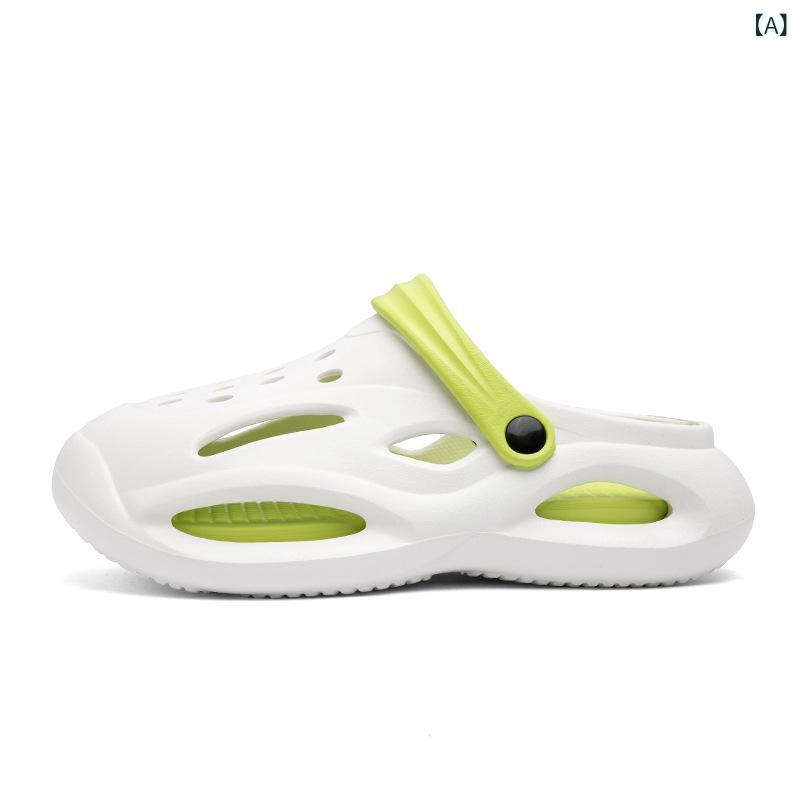 サンダル メンズ レディース 厚底 防滑 EVA素材 接触冷感 丸型トゥ 厚み ソール 切り抜きデザイン ビーチスタイル ユニセックス カジュアル 春夏 秋向け 丸頭 インジェクション ソール ホワイト グリーン ブラック オレンジ グレー カーキ ブラ