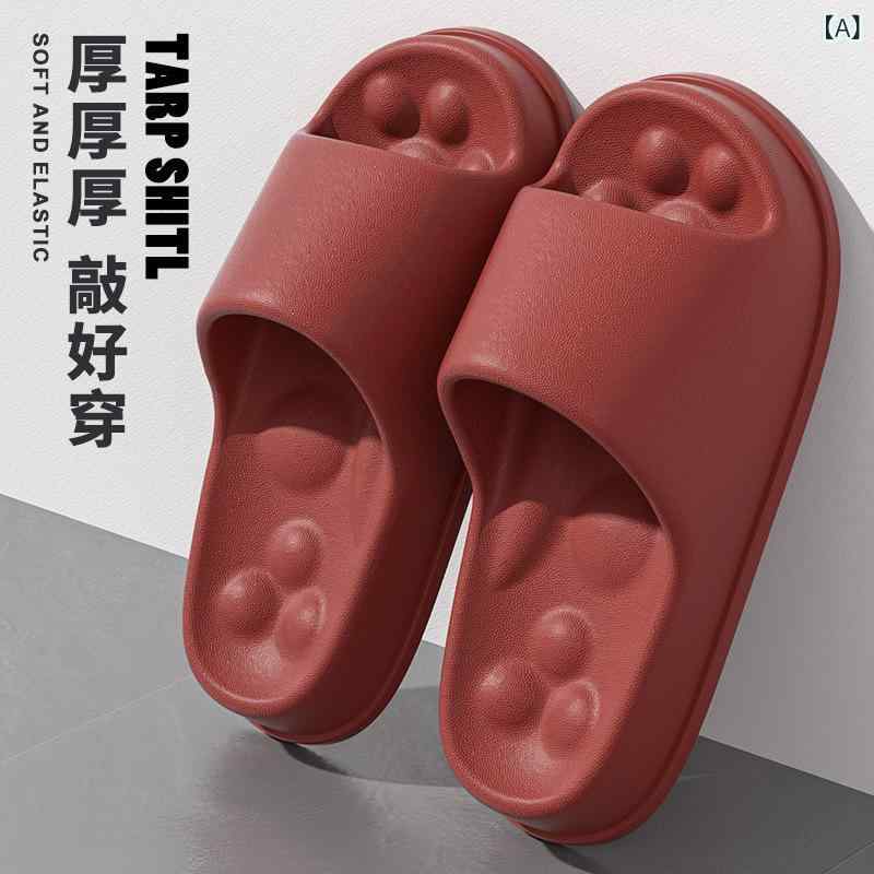 ルームスリッパ 男女兼用 厚底 按摩 防滑 EVA素材 室内用 インソール クッション 日常カジュアル 増高 3.5cm以上 葡萄颗粒 デザイン 情侣 サイズ豊富 36-45cm 喜庆红 玫瑰红 青草绿 奶茶灰 珍珠白 葡萄紫 浅咖啡 曜石黒 春季 20
