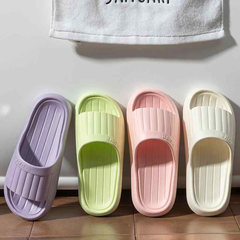 ルームサンダル 男女兼用 EVA素材 厚底 防滑 クッション性 透気性 除臭 葡萄粒デザイン 粗条紋 細条紋 純色 ピンク 紫 ホワイト グリーン ブラック グレー ブラウン イエロー 春夏 室内履き カジュアル 居間用 洗いやすい 日常使い 軽量 クッ