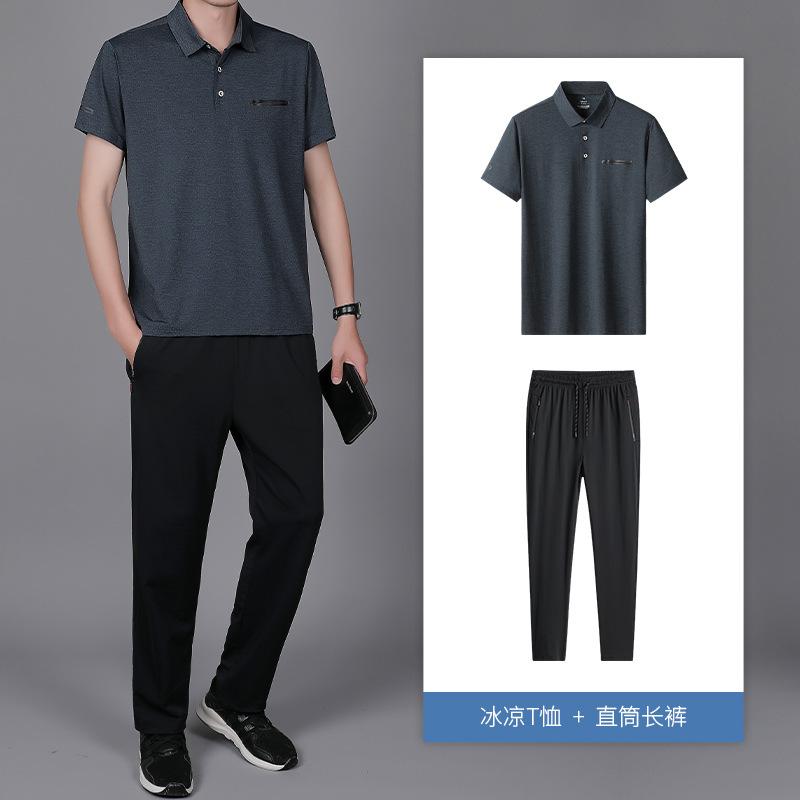 セットアップ メンズ 男性用 接触 スポーツウェア 上下セット 半袖 シャツ ハーフパンツ 2点セット 運動着 高級感 ゆったり 部屋着 ルームウェア カジュアル 伸縮性 通気性 軽量 吸湿速乾 普段使い 中年 大きいサイズ