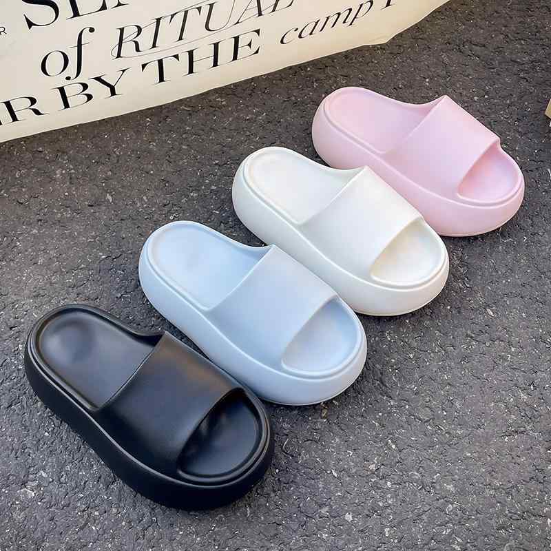 サンダル 女性用 夏用 厚底 ビーチサンダル EVA素材 ソフトソール 快適 EVA ラウンドトゥ カジュアル スタイル 屋外 室内兼用 海辺 ファッション ブラック ホワイト ピンク ブルー