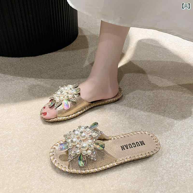 {"result": "女性 サンダル ビーチシューズ 夏用 軽量 平底 韓風 ファッション ワイドストラップ ビーズ装飾 パール ラインストーン ゴールド シルバー 日常履き 外出用 ビーチサンダル ビーチサンダル ビーチサンダル ビーチサンダル ビー