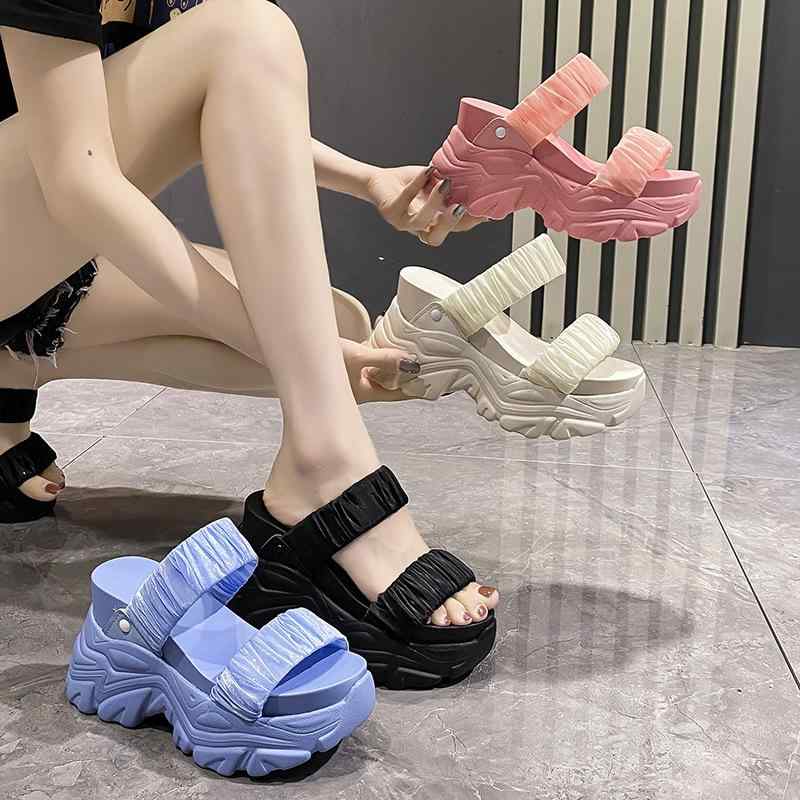 サンダル 女性用 夏 外履き ファッション ウェッジヒール メッシュ素材 トレンド 厚底 海辺 ビーチ フラットサンダル ブルー 米白 ピン..