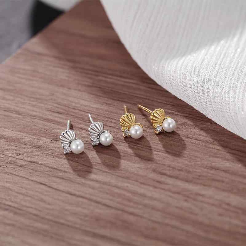 ピアス 女性用 純銀 ベイシェル デザイン 軽量 耳飾り 真珠 インペリアルパール シルバー ゴールド ファッション 通勤用 秋 秋冬 スタッド イヤーカフ 耳骨 免摘 耳洞 形状 パターン かわいい アクセサリー ジュエリー
