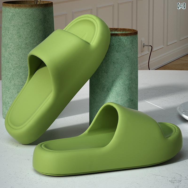 一字 拖鞋 EVA 男女 夏 室内 屋外 洗澡用 防滑 耐磨 ソフト 底 厚底 1.5cm から 3.5cm 簡約 快適 葡萄 颗粒 デザイン 日常 休闲 スタイル ライトグリーン ホワイト イエロー ピンク ブラック ダークグリーン