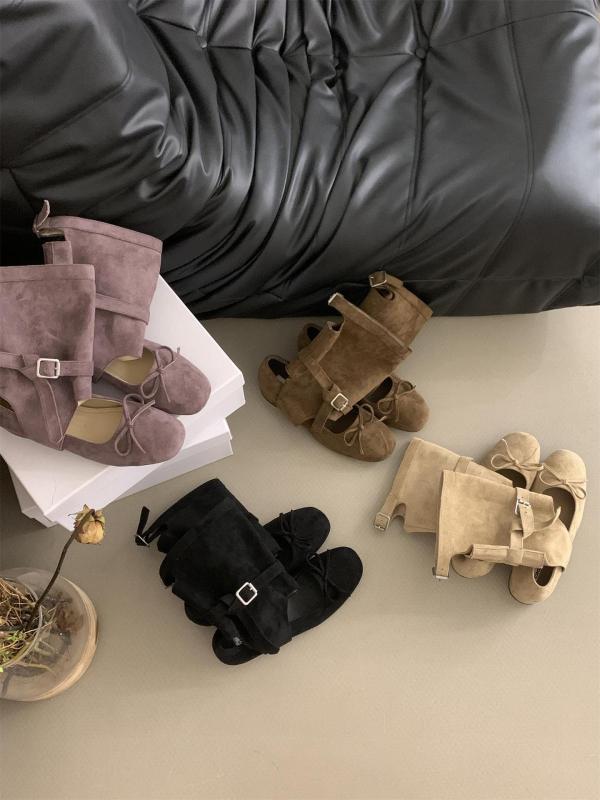 女性 バレエ風 オープントゥサンダル 2025 夏 メンズ ラウンドトゥ 蝶結び ショートブーツ 切り抜き ウェスタン スタッキング 靴 ブラック ベージュ ブラウン パープル 超繊維 ラバーソール ストラップ 着脱 軽量 通気性 伸縮性 普段使い 春夏