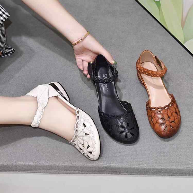 女性 ワイドストラップサンダル 丸トゥ ソフトソール 包頭 切り替え オープントゥ フラットシューズ 春夏 メンズライク 合成皮革 ゴム底 日常カジュアル 軽量 透気性 魔術テープ 低幫 サイドカット バックカバー ブラック アイボリー 普段使い 通勤対