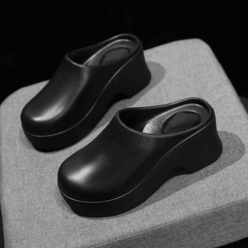 厚底サンダル 女性用 包頭 厚底高跟 プラットフォーム 軽量 EVA素材 丸トゥ 防水 クッション性 黒 ベージュ 白 ピンク 通勤 普段使い 春夏秋冬