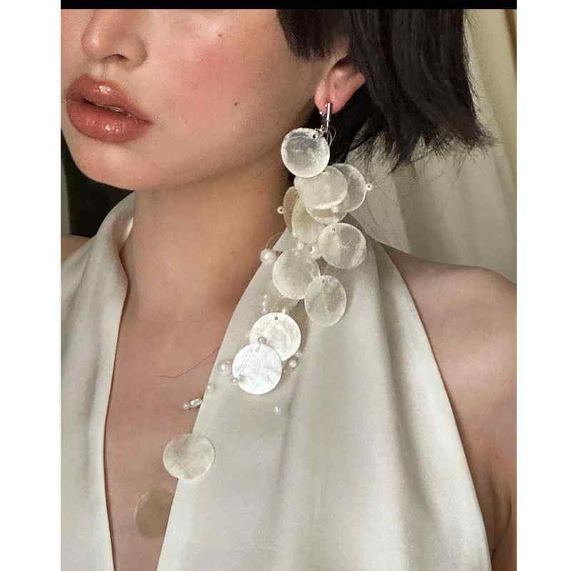 イヤリング 女性用 春夏 ビーチリゾート風 貝殻 流蘇 デザイン かわいい 耳飾り 軽...