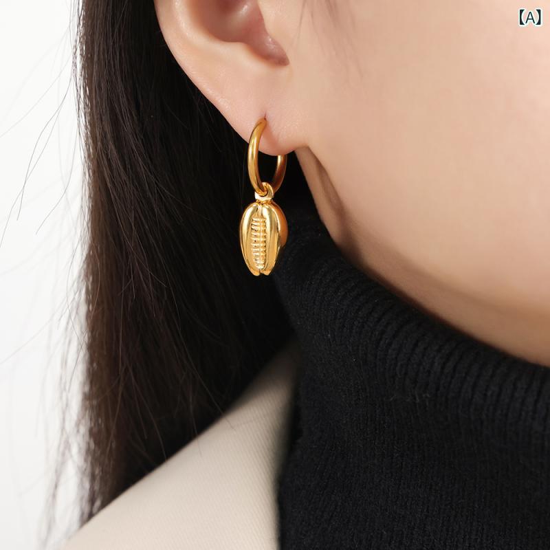 イヤリング 女性用 ファッション 通勤用 復古風 気質デザイン チタン製 電気メッキ...
