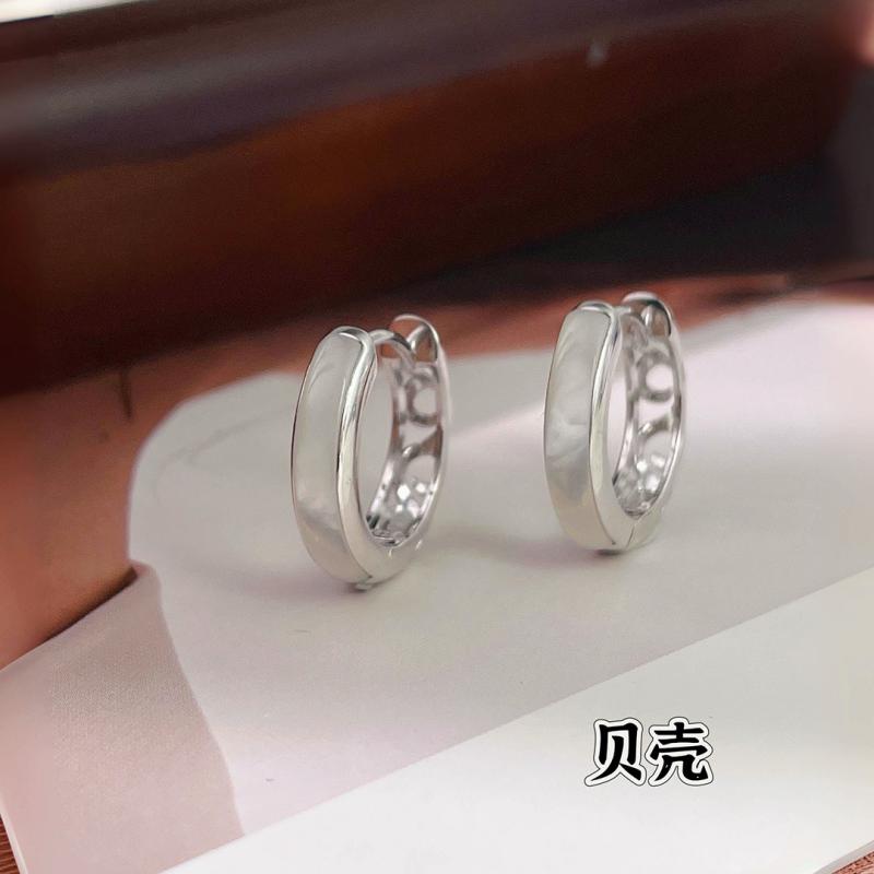 イヤリング 女性用 925純銀 ベビーマザー 貝殻 インセット 幾何学 デザイン シンプル 高級感 軽量 ゴールド カラー シルバー カラー オリジナル 春夏 ファッション アクセサリー