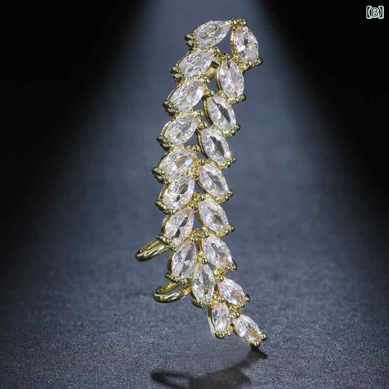 イヤリング 女性用 麦わら風 ジルコニア 花びら デザイン ファッション 通勤用 軽量 華奢 シルバー系 ゴールド系 ローズゴールド 春夏 植物モチーフ 華やか アクセサリー 耳飾り 百搭 きらめき トレンド かわいい デイリー シンプル エレガント キ 3