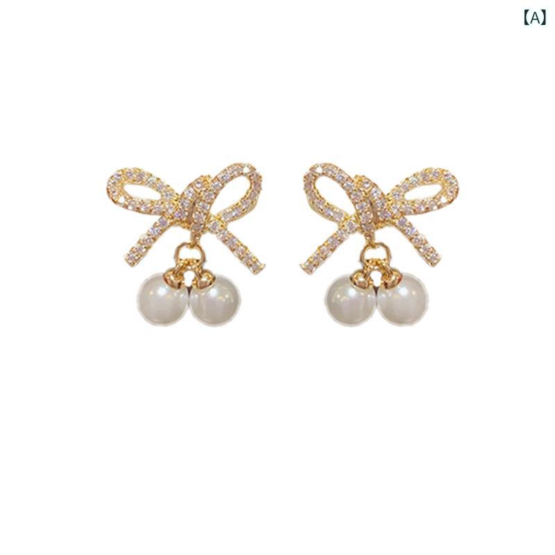 ピアス 女性用 かわいい 蝶結び 真珠 イヤリング シンプル ファッション 通勤 軽量 デザイン 気質 アクセサリー 春夏 ゴールド シルバー イヤーカフ ドロップ スタッド ハート フラワー ビーズ チェーン ゴールドメッキ シルバーメッキ アクセント