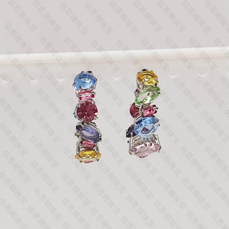 Amethyst - イヤリング 女性用 秋季 韓流風 清新 甘い カラフル 糖果 デザイン 水滴型 幾何学 合金 電気メッキ加工 軽量 かわいい アクセサリー ハンドメイド風 日常使い 秋冬 コーデ