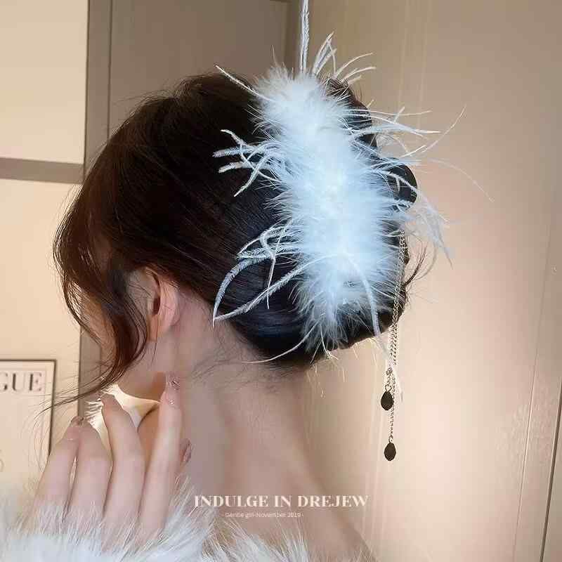 ・スタイル: 女式・処理工艺: 手工・発夹分類: 抓夹・流行元素: 羽毛・風格: 網紅風・風格分類: 個性風潮・製品カテゴリ: 頭飾・加工カスタマイズ: 対応・カラー展開: 10cm黒色,10cm白色,10cm黒色帯流蘇,10cm白色帯流蘇,13cm黒色,13cm白色,13cm黒色帯流蘇,13cm白色帯流蘇・素材: 羽毛