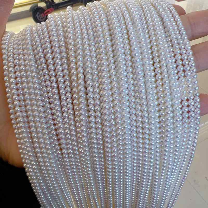 ネックレス 女性用 淡水パール 2-3mm 小粒 天然 白色 925銀 鎖骨チェーン シンプル ファッション 通勤 レイヤード 春 41-50cm 輝き 無瑕 細小 丸型 アクセサリー ジュエリー スタイリッシュ