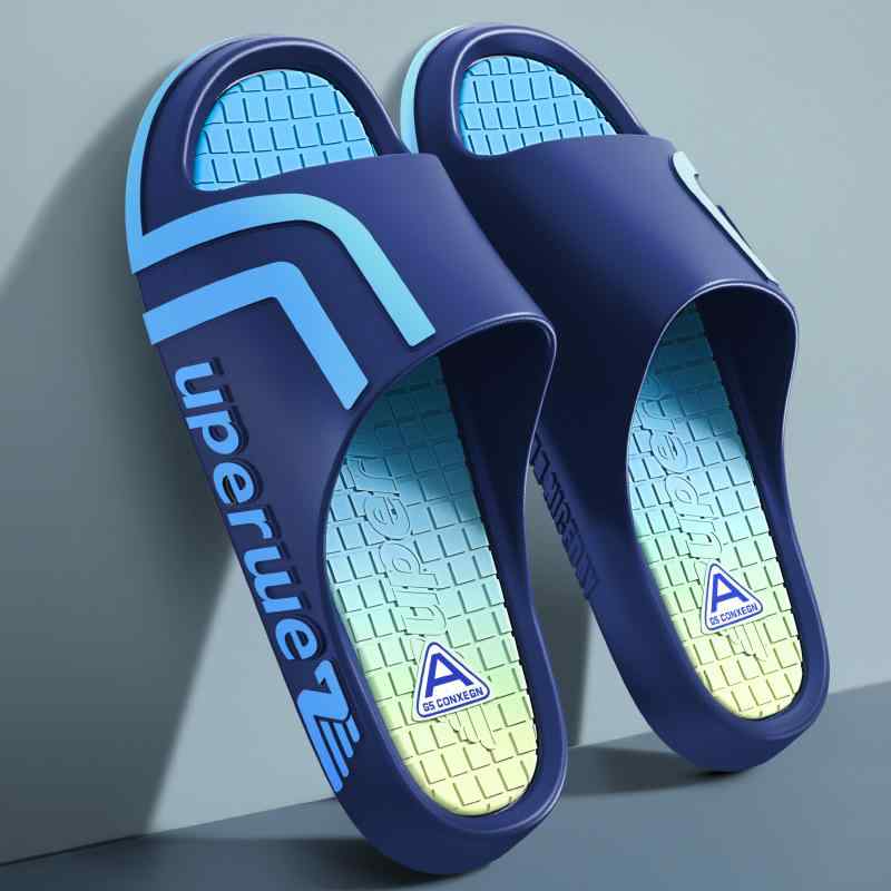 サンダル 男女用 厚底 PVC素材 室内 居家 浴室 洗澡用 防滑 グラデーションカラー 夏 青春潮流 軽量 伸縮性 接触冷感 ピンク系 ブルー系 ブラック ハイウエスト ビッグシルエット