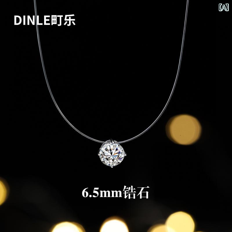Rhodolite - ネックレス 女性用 ジルコニア 吊り下げ 鎖骨チェーン 軽量 電気メッキ加工 日韓風 ファッション通勤 幾何学 丸型 かわいい スカイブルー ピンク系 シルバー 春夏 接触冷感 再生繊維