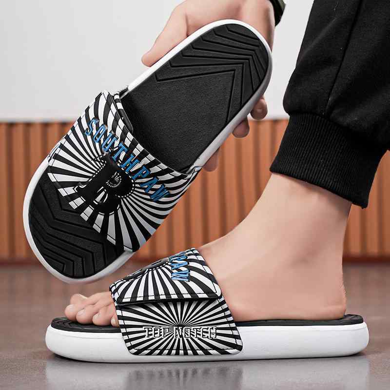 メンズ サンダル 夏季 屋内外用 トレンド スポーツ 防滑 厚底 赤 緑 白黒 青春スタイル PVC ソール 通勤 普段使い 軽量 快適 フィット