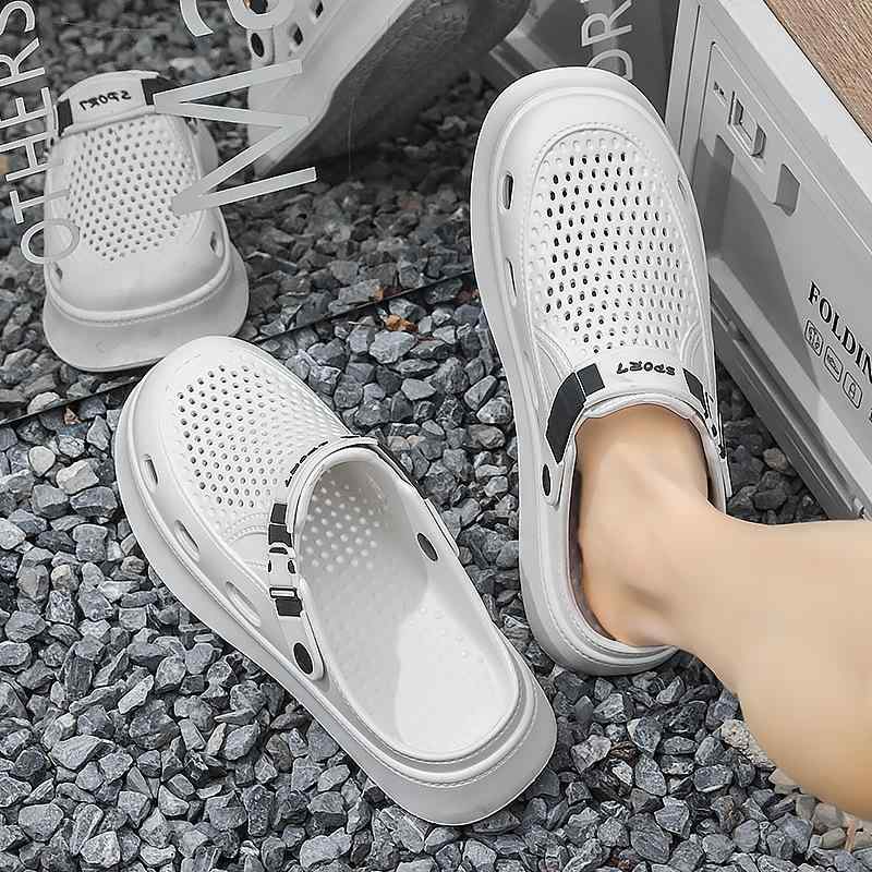 メンズサンダル 厚底 メンズシューズ 増高 夏用 ファッション トレンド 機能性 ハードスタイル 防滑 つま先カバー ビーチサンダル メンズ 透気性 EVA素材 丸トゥ 平底 ソール EVA インソール EVA 無内張り シンプル プリント柄 カジュアル